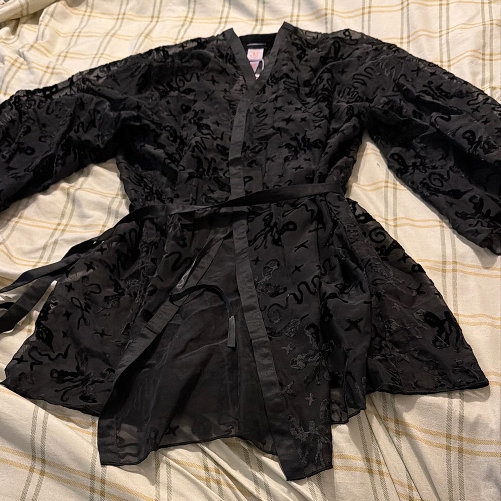 Savage X Fenty Black Butterfly Robe